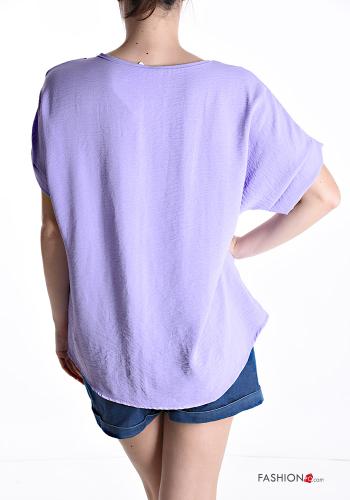 Blusa manga corta cuello redondo con lazo - ph 2