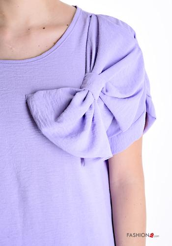 Blusa manga corta cuello redondo con lazo - ph 4