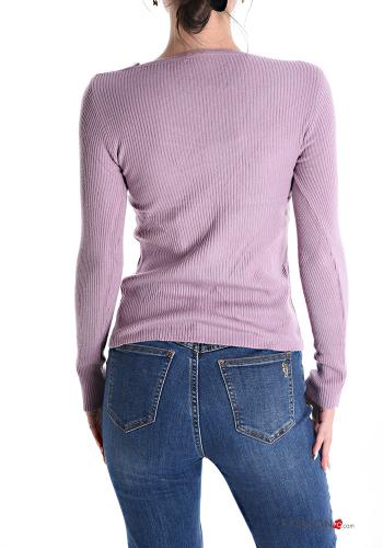 Maglione costine scollo a V - ph 2