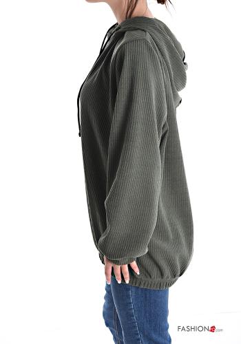Giacca costine con zip con cappuccio - ph 3