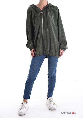 Giacca costine con zip con cappuccio - ph 5
