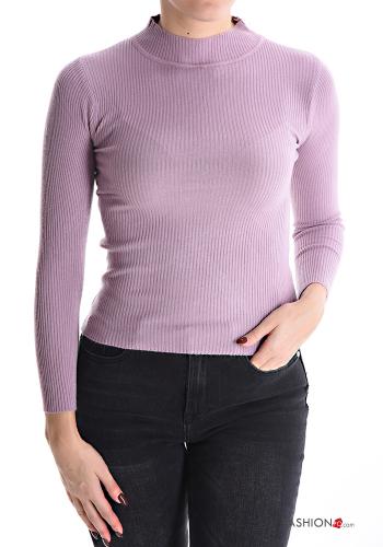 Gerippte kurz Rollkragenpullover - ph 1