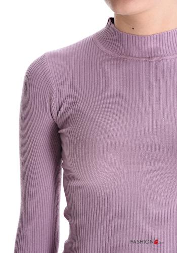 Gerippte kurz Rollkragenpullover - ph 4