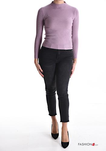 Gerippte kurz Rollkragenpullover - ph 5