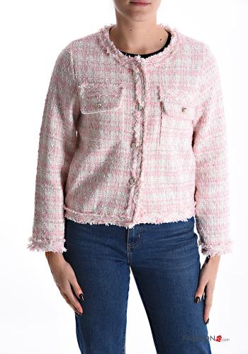 Tweed Jacke aus Baumwolle mit Knöpfen - ph 1
