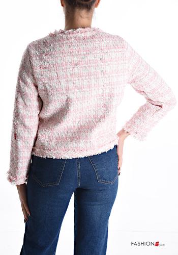 Tweed Jacke aus Baumwolle mit Knöpfen - ph 2