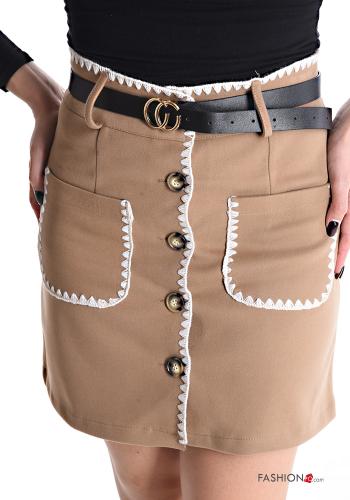 Mini skirt with belt with buttons - ph 4