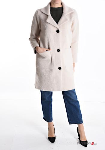 Coat with buttons without lining with pockets