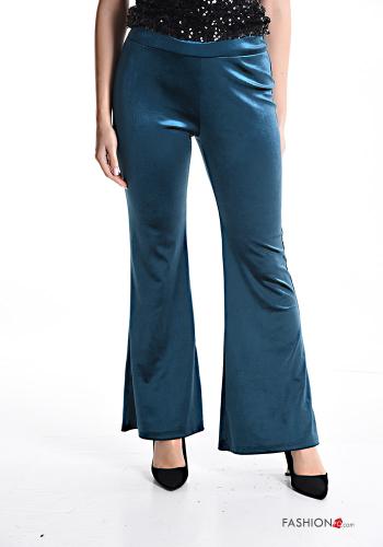 Pantalone a zampa in velluto con elastico