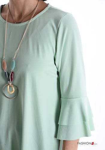 Blusa con volantes con collar manga tres cuartos - ph 4
