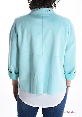 Wildleder Blazer mit Knöpfen ohne Futter mit Taschen - ph 2