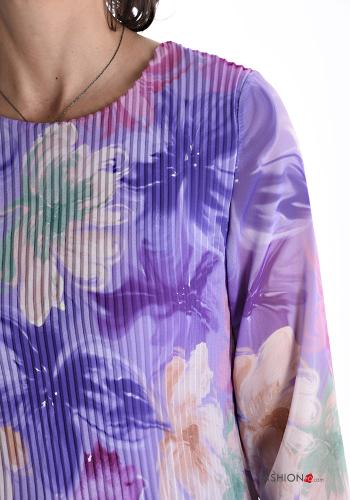 Blumenmuster plissiert Bluse - ph 4