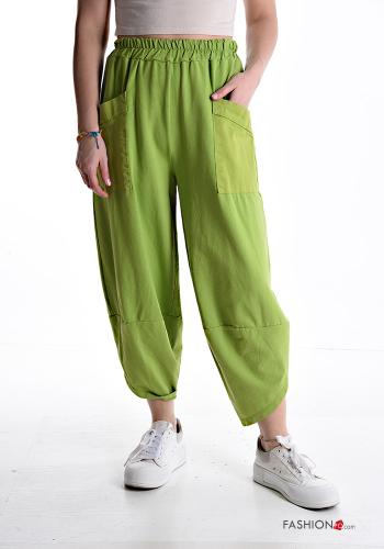 Hose aus Baumwolle mit Taschen mit gummizug - ph 1