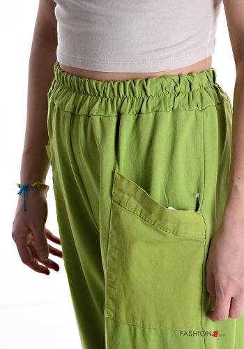 Hose aus Baumwolle mit Taschen mit gummizug - ph 4