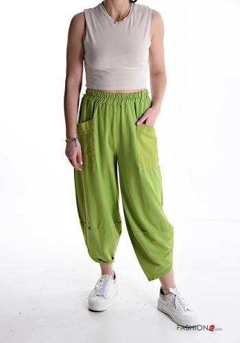 Hose aus Baumwolle mit Taschen mit gummizug - ph 5