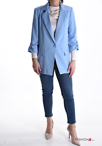 Blazer avec doublure à boutons manches à trois-quarts - ph 5
