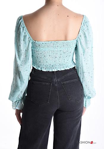 Top Fantasia floreale scollo alla bardot - ph 2