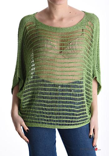 lurex fishnet Sweater 3/4 sleeve
