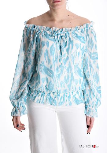 Patterned Long sleeved top with elastic