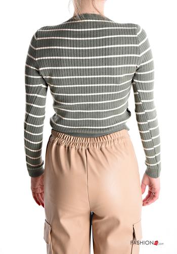 Maglione corto Fantasia righe con scollo a barca - ph 2