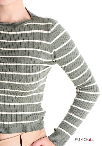 Maglione corto Fantasia righe con scollo a barca - ph 4