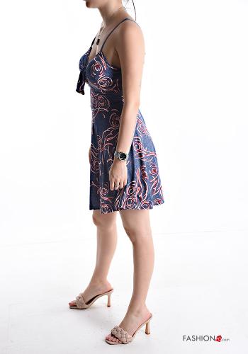 Vestido sin mangas ajustable corto Estampado abstracto con lazo - ph 3