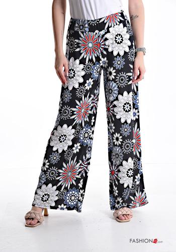 Pantalone lungo Fantasia floreale con elastico - ph 1