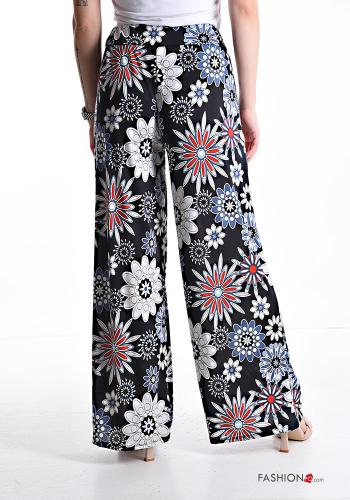 Pantalone lungo Fantasia floreale con elastico - ph 2