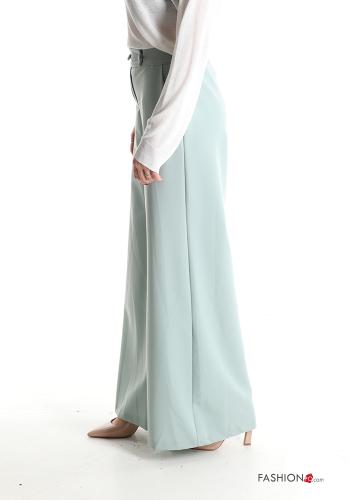 hoher Taille wide leg Hose mit Taschen mit gummizug - ph 3