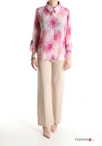 Floral ruffle sleeve Shirt - ph 5