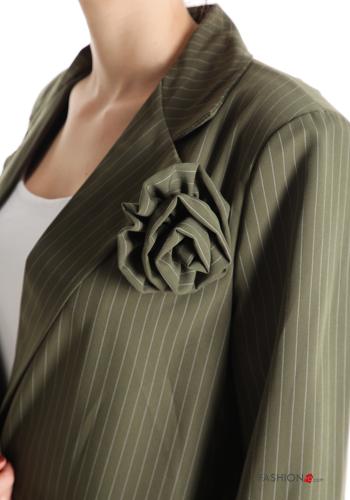 Striped Suit with pockets with elastic with lining with buttons with belt - ph 4