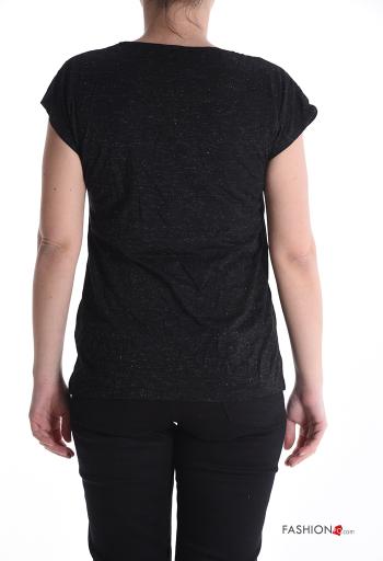 lurex short sleeve T-shirt with v-neck - ph 2