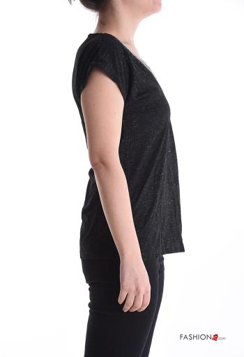 lurex short sleeve T-shirt with v-neck - ph 3