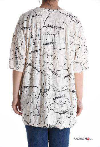 kurze ärmel u-boot ausschnitt T-shirt aus Baumwolle - ph 2