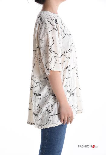 kurze ärmel u-boot ausschnitt T-shirt aus Baumwolle - ph 3