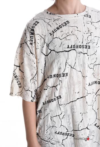 kurze ärmel u-boot ausschnitt T-shirt aus Baumwolle - ph 4