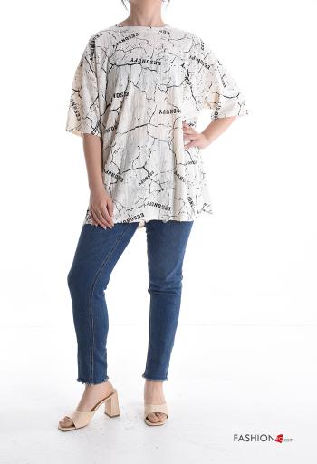 kurze ärmel u-boot ausschnitt T-shirt aus Baumwolle - ph 5