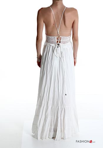 lace trim Sleeveless Dress with flounces with v-neck with bow - ph 2