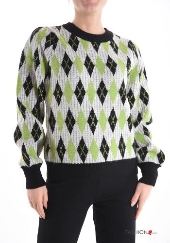 Maglione in Misto Lana Fantasia geometrica