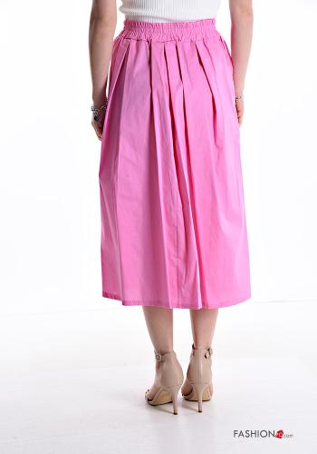 Gonna in Cotone midi con tasche con elastico - ph 2