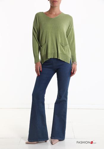 Maglione con tasche scollo a V - ph 5
