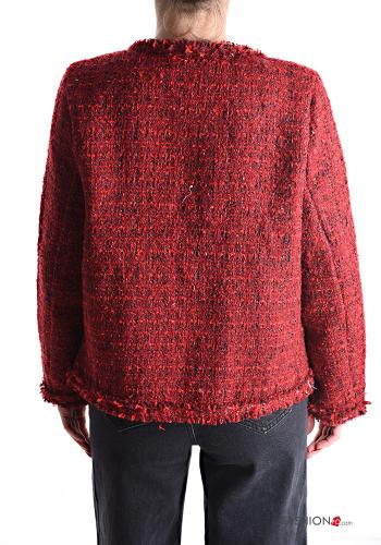 Tweed Jacke aus Baumwolle mit Knöpfen mit Fransen - ph 2
