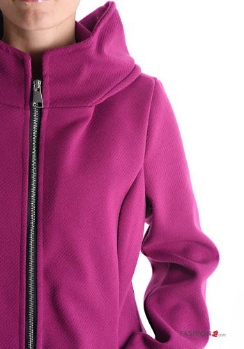 Cappotto con zip con tasche con cappuccio - ph 4