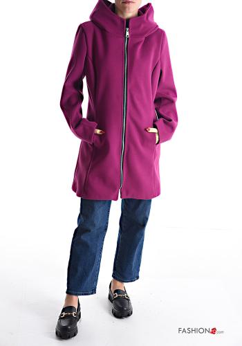 Cappotto con zip con tasche con cappuccio - ph 5