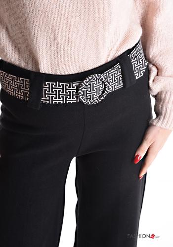 ausgestellte Hose mit Gürtel - ph 4