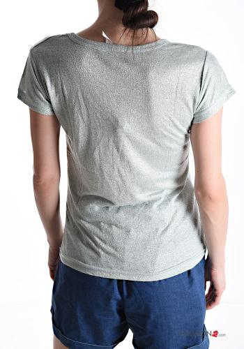 T-shirt maniche corte girocollo Fantasia scritta - ph 2