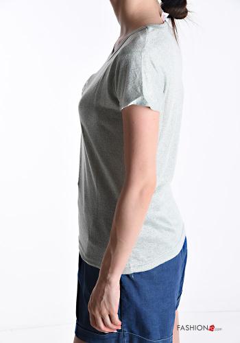 T-shirt maniche corte girocollo Fantasia scritta - ph 3