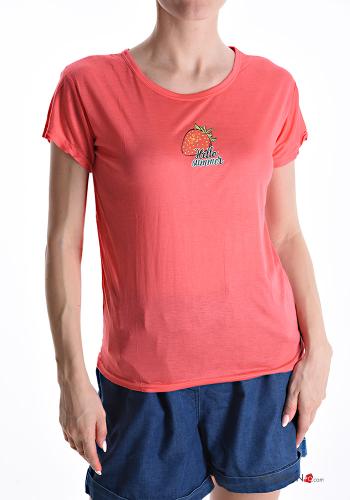 T-shirt maniche corte girocollo Fantasia stampata
