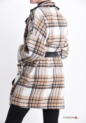 Cappotto Fantasia tartan con cintura con tasche - ph 2