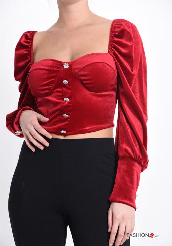 Velvet Top with buttons